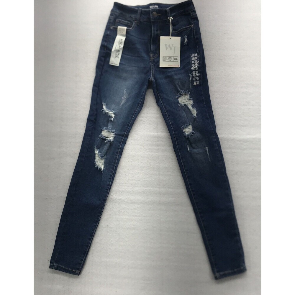 Wax Jeans Womens Size 5/27 High Waist Skinny Factory Destroyed Basic Denim